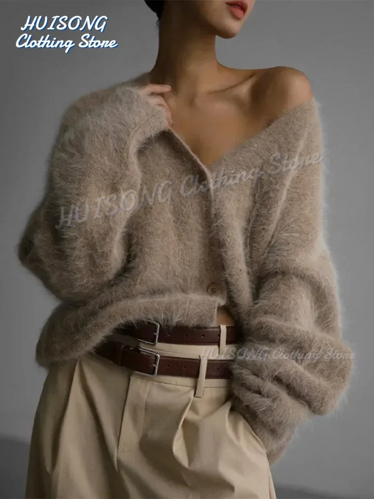 Женский трикотажный кардиган из плотной кашемировой шерсти