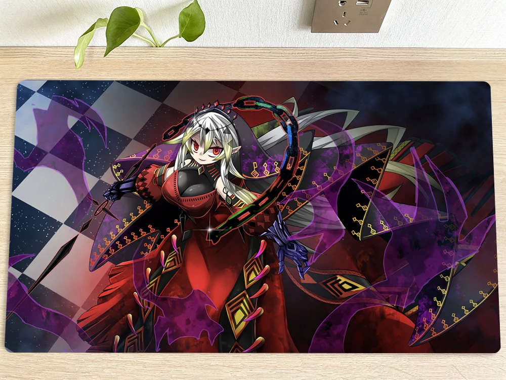 Настольный игровой коврик YuGiOh Red Cartesia для игровых карт TCG с сумкой