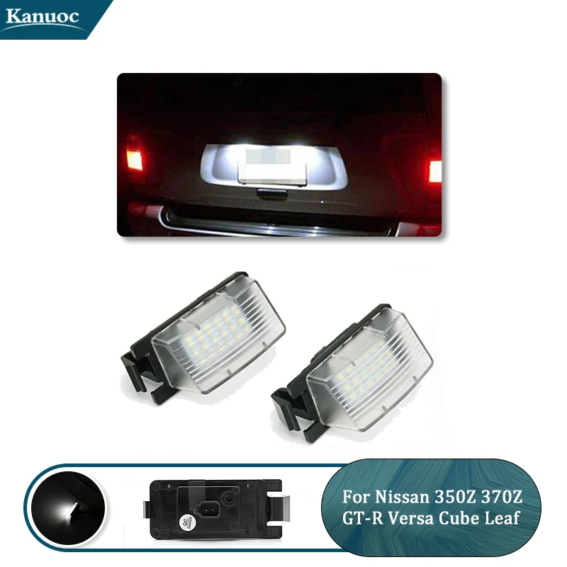 

LED License Plate Light Lamp Assembly For Nissan 350Z 370Z GT-R Versa Cube Leaf For Infiniti G25 G35 G37 Q40 Q60 6000K White