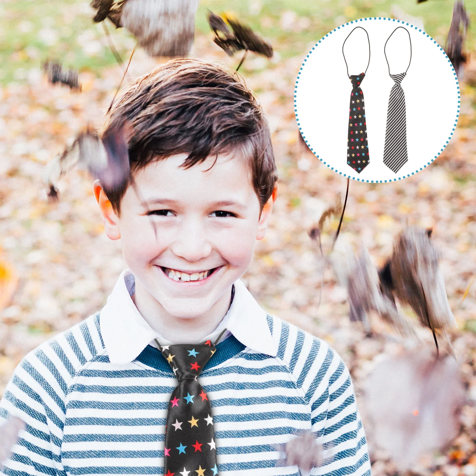 

2pcs Neck Ties Boys Necktie Neck Strap Adjustable Tie for Wedding Suit Uniforms