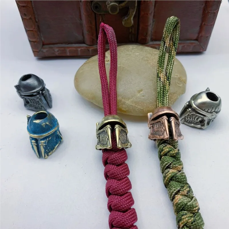 XM-funny Brass Helmet Knife Pendant DIY Parachute Cord Pendant Outdoor EDC Tool Accessories Brass Pendant