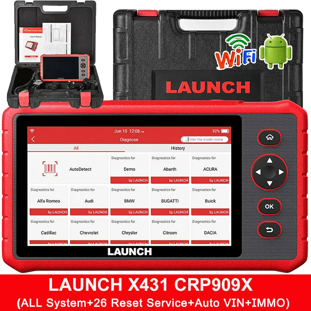 

LAUNCH X431 CRP909X PRO автомобиль все системы OBD2 диагностический инструмент IMMO ключевое кодирование TPMS
