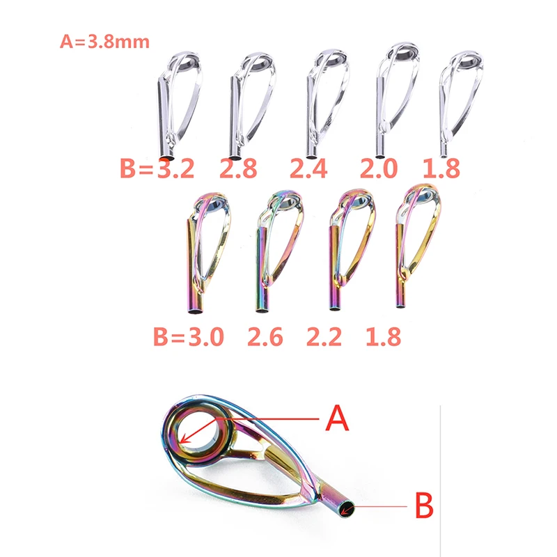 Верхние направляющие для удочки Free of Tangle Top Tips Repair Kit DIY Rod Building Eye Rings Guias de pesca