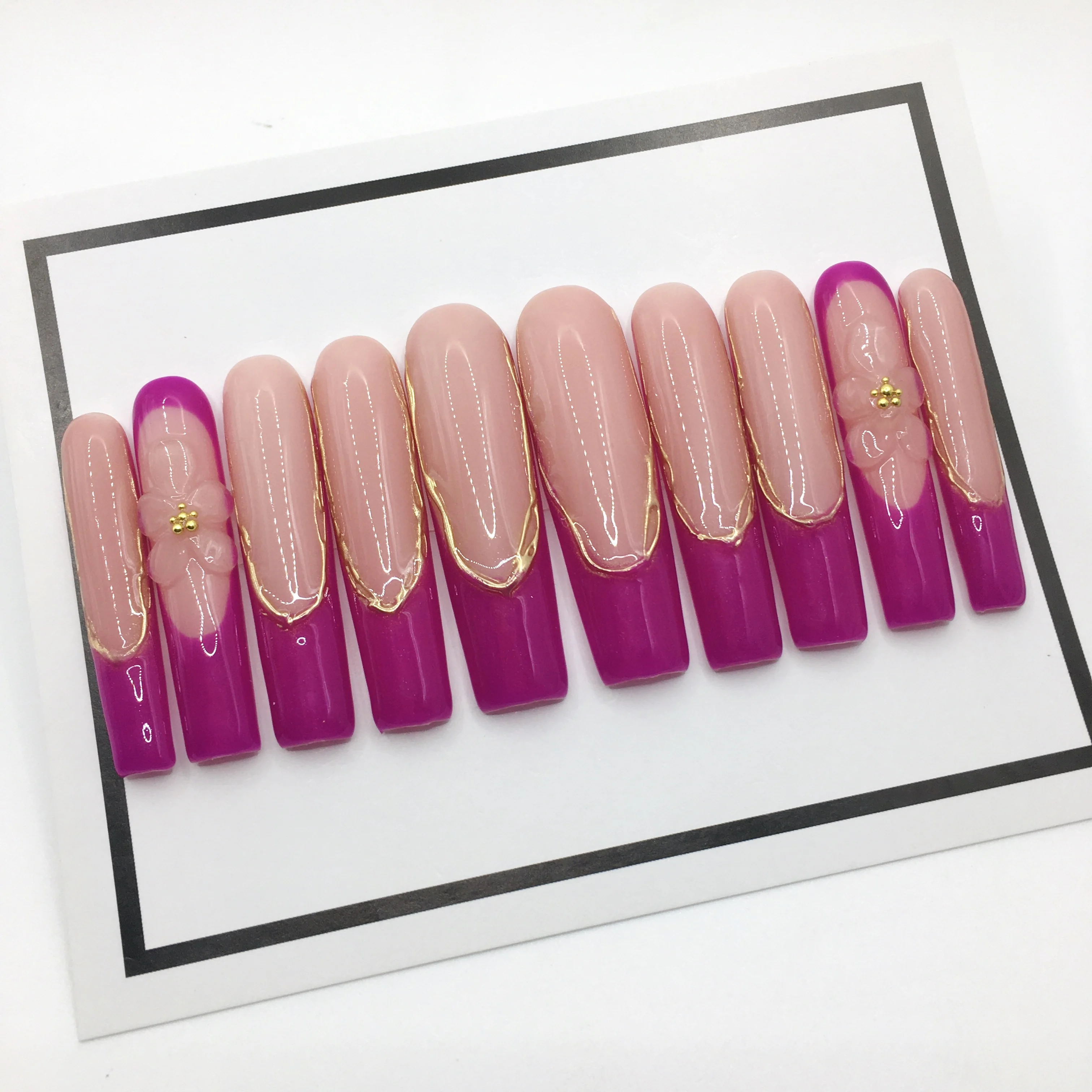 2024 ручная работа коробка для ногтей высокое качество накладные 3D акриловые