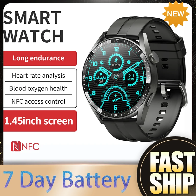 

GT8 For HUAWEI PayPal Alipay Smartwatch Man NFC Siri Voice Assistant Men IP68 Waterproof Bluetooth Call Heart Rate Blood Oxygen