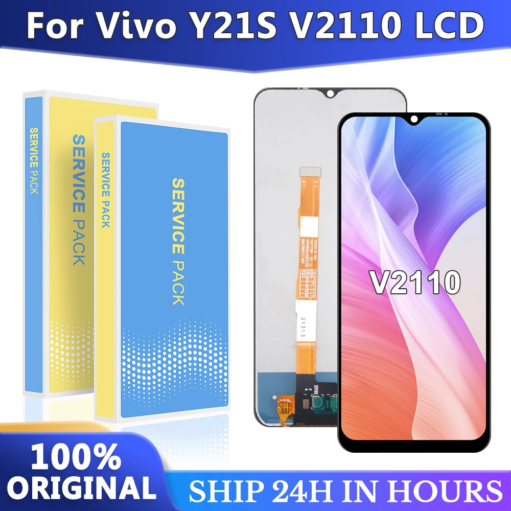 Оригинальный ЖК-дисплей 6,51 дюйма для VIVO Y21S V2110, сенсорный экран с дигитайзером в сборе для VIVO Y21 V2111 с заменяемой рамкой