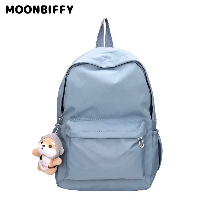 

Нейлоновая Водонепроницаемая школьная сумка для женщин, повседневная однотонная модная уличная сумка на плечо для студенток-подростков