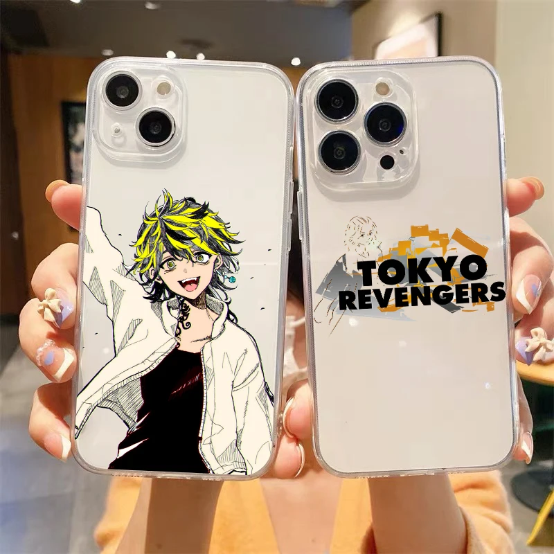 

Anime Tokyo Revengers Luxury Transparent Phone Case For iPhone 14 13 12 11 Pro Max XS X XR SE3 7 8 Plus Shockproof Cover Fundas