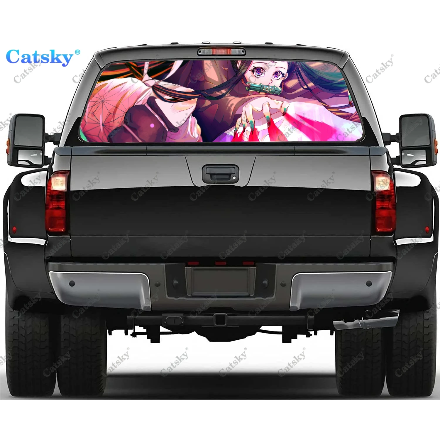 

Nezuko Kamada Demon Slayer Window Decal Sticker Graphic PVC Decorative Truck Sticker Perforated Vinyl Universal Sticker