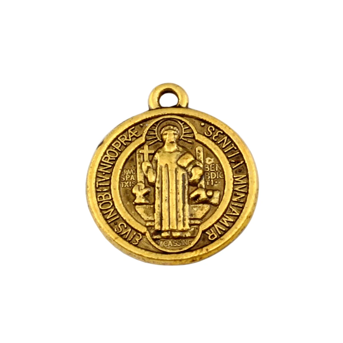 

100pcs Antique Gold Saint Jesus Benedict Nursia Patron Medal Cross Pendants For Jewelry Making Findings