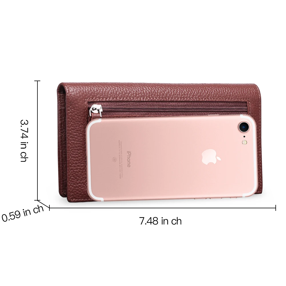Genuine Leather Women's Wallets Long Ladies Wallet Clutch Money Bag Design Purse Fashion Purses Cards Holder