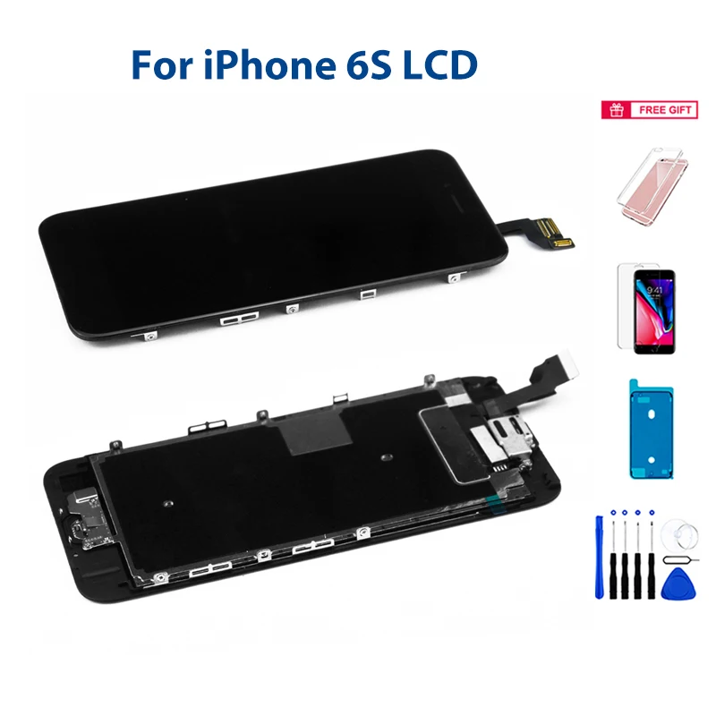 

Screen For iPhone 6S LCD Touch Display Full Set Assembly Complete Pantalla Replacement with Camera Home Button Speaker Tools