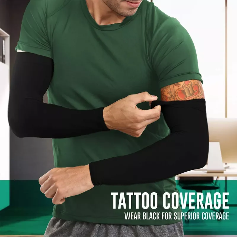

Pairs Unisex Cooling Arm Sleeves Cover Cycling Running UV Sun Protection Outdoor Men Nylon Cool Arm Sleeves for Hide Tattoos