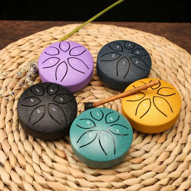 Эфирный барабан мини-3 дюйма 6 музыкальных инструментов малый стальной