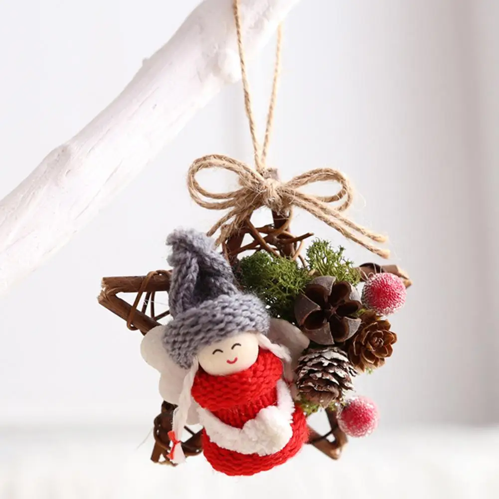 

Ротанговый кулон венок со шнурком Рождественский сосновый конус гриб Декор Рождественская имитация гирлянды