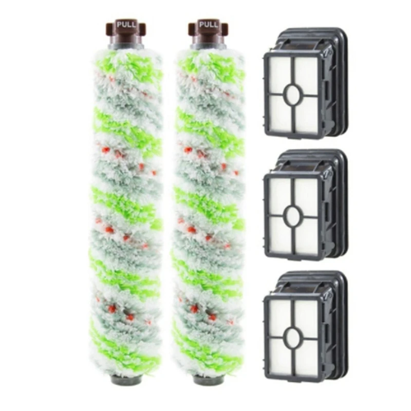 

2 Pack Multi Surface Pet Brush Roll 2306 And 3 Pack 1866 Vacuum Filter For Bissell Crosswave 1785 2306 2551 Wet Dry