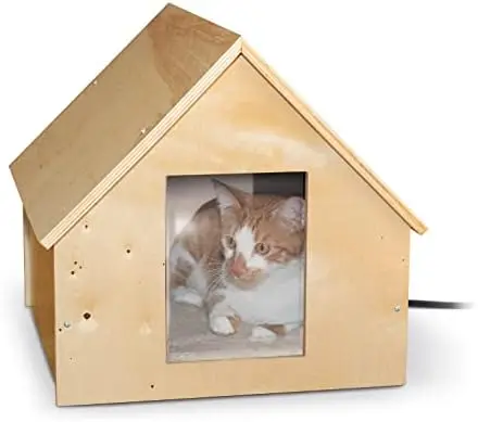 

Pet Products Thermo Birchwood Manor Kitty Home Heated Real Birchwood 18 X 16 X 15 Inches