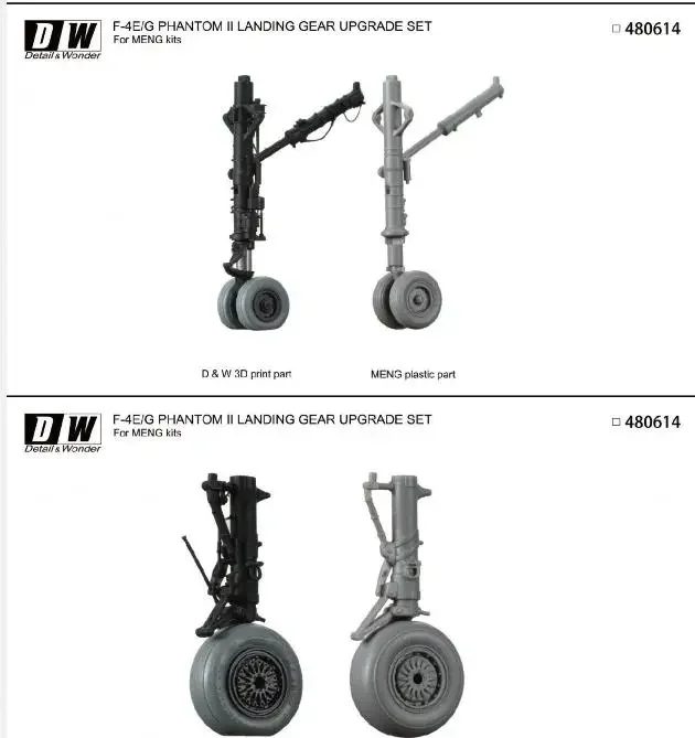ДЕТАЛИ И ЧУДЕР 480614 Комплект обновления шасси 1/48 F-4E/G Phantom II для MENG
