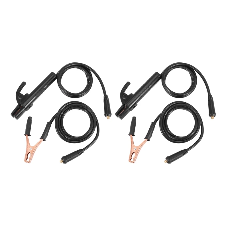 

4 Pcs 300A 1.5M Electrode Holder Stick Welders /Ground Clamp Set Welding Rod Stinger Clamping Tool 300 Amp Solder Leads