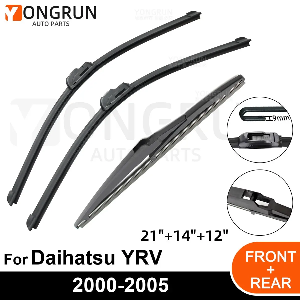 

Car Windshield Windscreen Front Rear Wiper Blade Rubber Accessories For Daihatsu YRV 21" 14" 12" 2000 2001 2002 2003 2004 2005