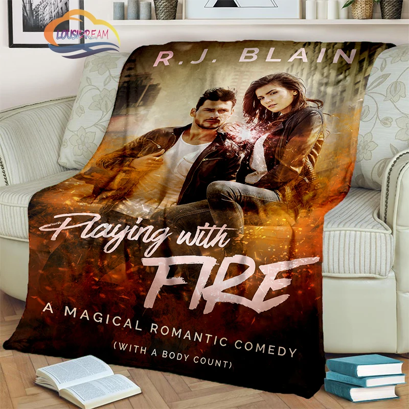 

R.J.blain books cover wallpaper picture flannel cashmere blanket 3D printed witch wolf、wolf hunt 、Whatever for Hire blanket