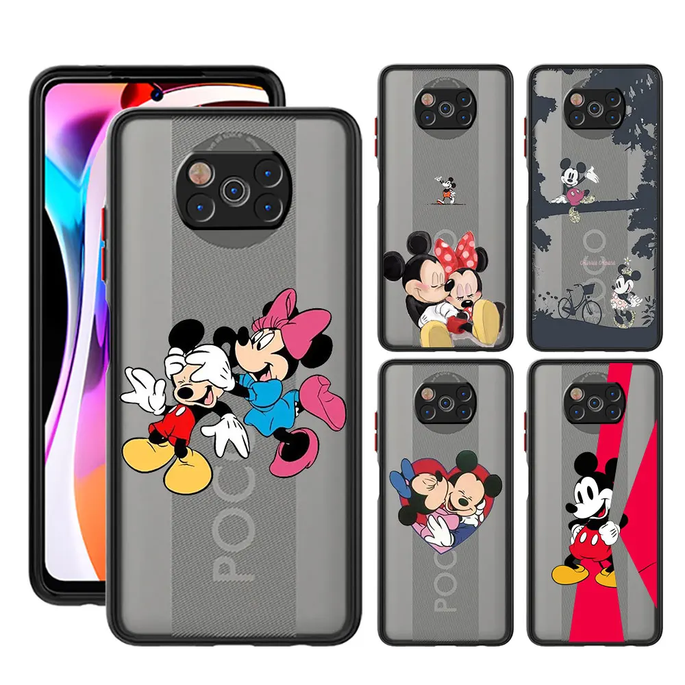 

For Xiaomi POCO M4 Pro 5G X3 NFC MI 11 lite 9T 11T M3 F4 GT X4 F3 10T Protection Skin Feel Case Love Mickey Minnie Happy Kiss