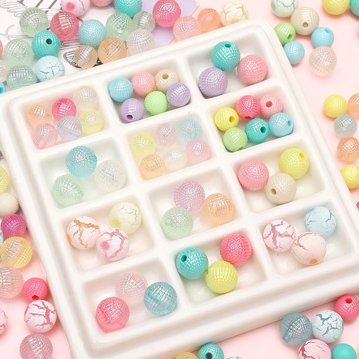 30-50 шт./лот акриловые круглые бусины 8/10 мм окрашенные креативные