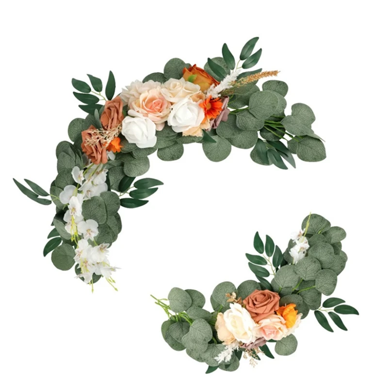 

2Pcs Artificial Flower Rose Arch Flower Wedding Guest Welcome Wedding Arch Wedding Backdrop Wall Decoration