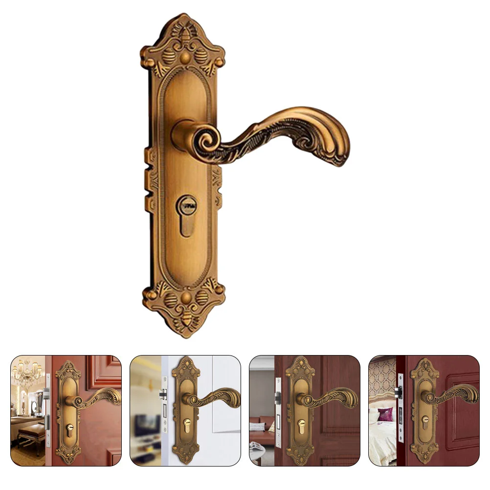 

Ручка дверного замка, винтажная Бесшумная бронзовая ручка, европейские ворота, болт, внутренний сплав в стиле ретро, цинковая мебель, конфид...