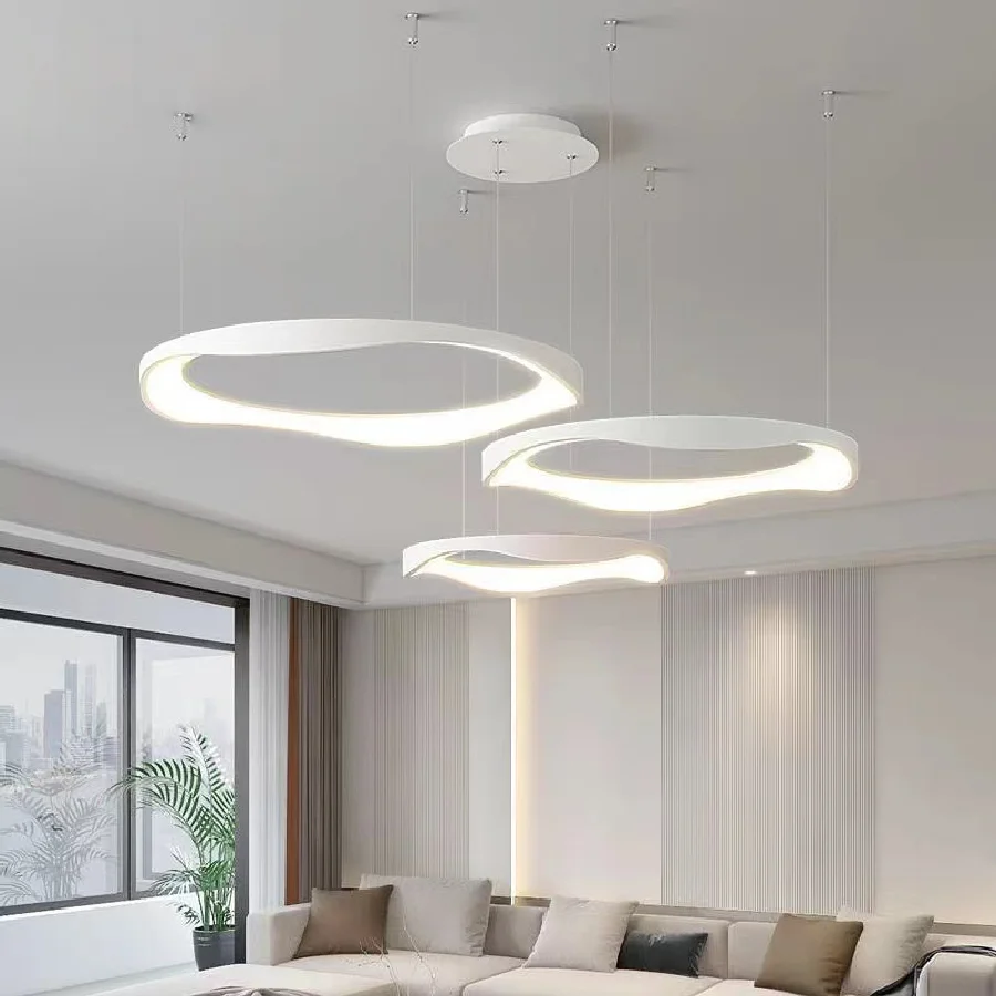 

Living room pendant lamp 2022 new modern simple atmosphere main lamp creative circular Nordic led headlight hall lamp