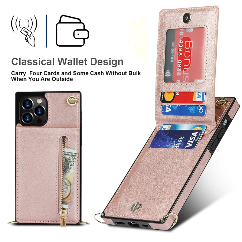 crossbody shoulder strap wallet credit card holder stand case for samsung s21 fe s22 ultra s20 s10 plus s9 note 20 10 9 a90 5g free global shipping