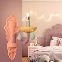 nordic makaron color crystal wall lamp living room bedroom childrens room american girl princess home decoration lamp