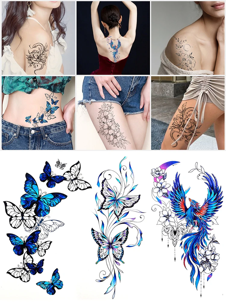 

Переводная татуировка, наклейка, временная татуировка пиона, водостойкая стойкая татуировка на ноги, руки, искусство, искусственная татуировка, наклейка