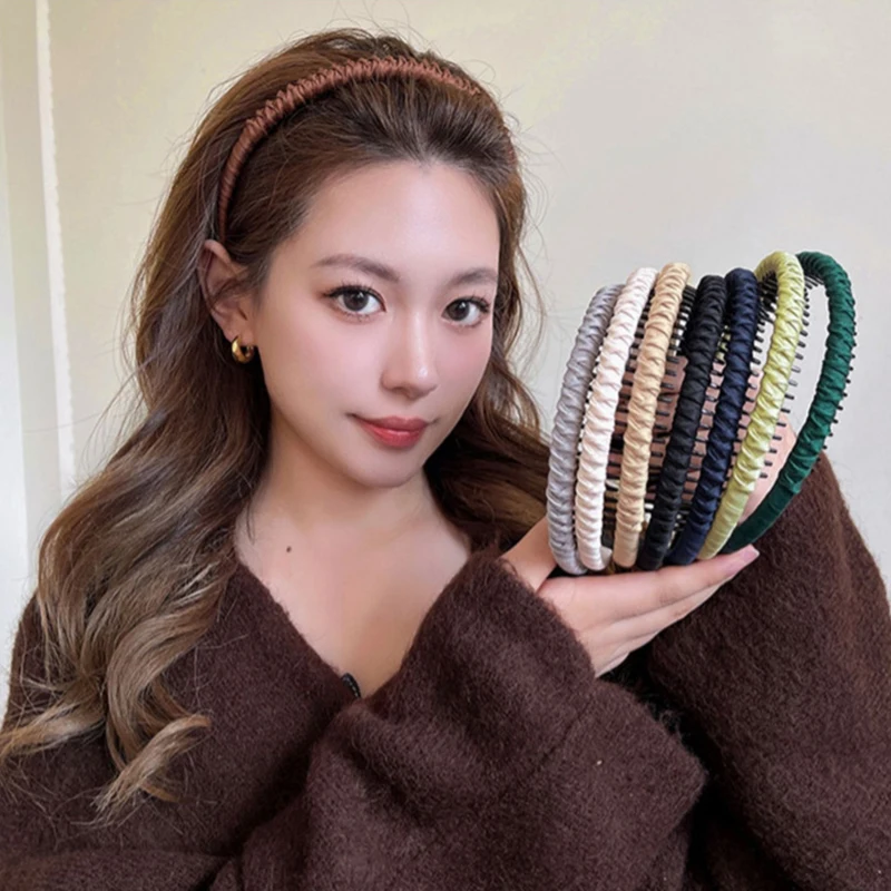 

Ободок Плетеный нескользящий однотонный для женщин и девушек, аксессуар на голову в стиле ретро