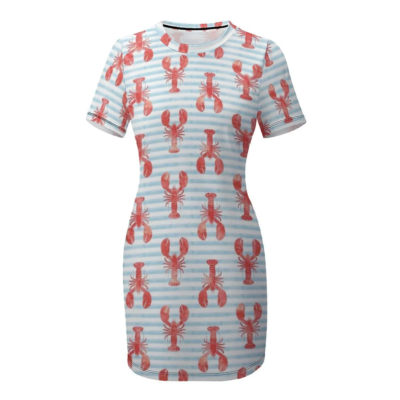 Lobsters на синих полосках Платье с короткими рукавами Платья для свадебных