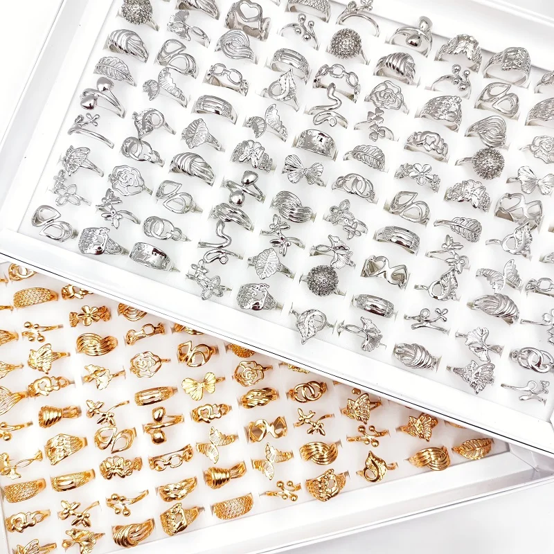 

30Pcs/Lot 2022 New Trendy Snake Butterfly Flower Leaf Heart Geometric Rings for Women Mix Styles Fashion Jewelry Party Gifts