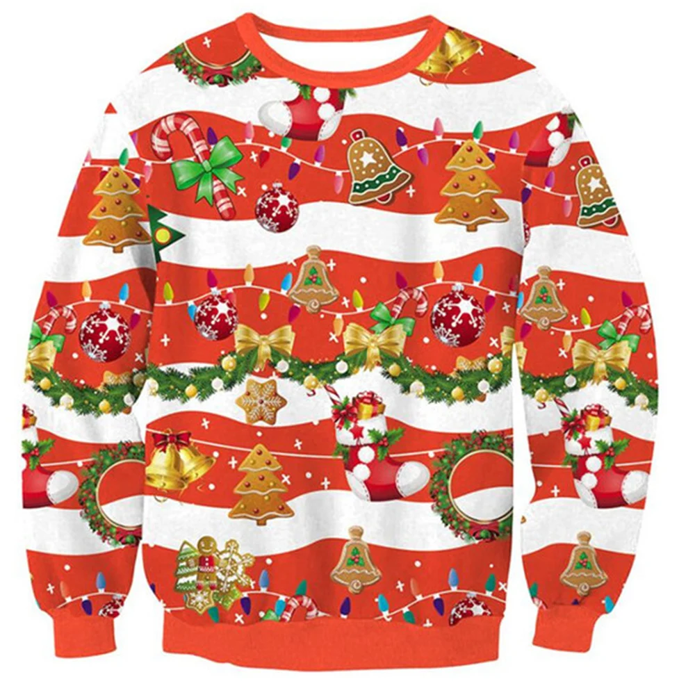 

Женские рождественские свитшоты, зимняя одежда для пары, пуловер с 3D принтом, Забавный Санта-Клаус, с длинным рукавом, худи в стиле Харадзюку...