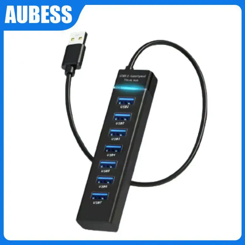 

7-port Multi Usb Splitter Hub 5gbps High Speed Docking Station Usb Power Adapter High Speed For Macbook Pc Laptop Mini Usb Hub