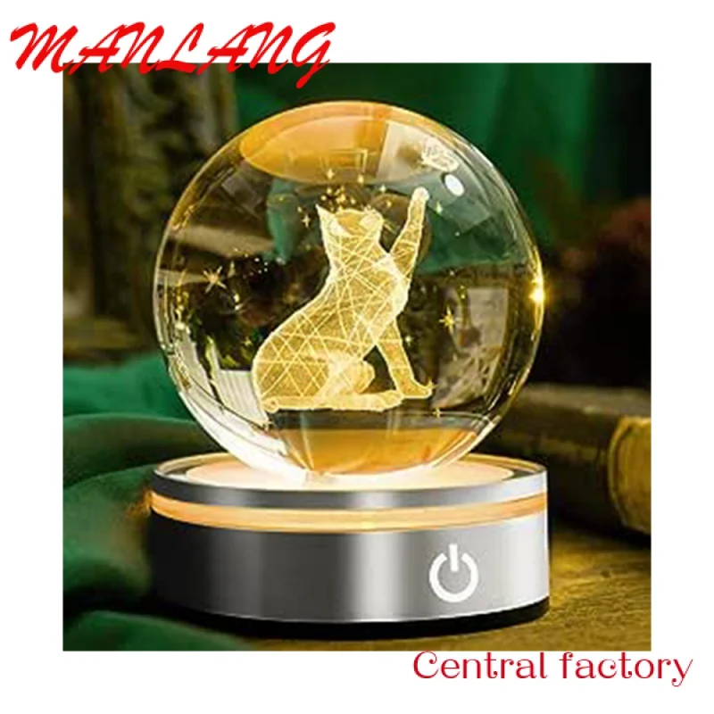 

Высококачественный светодиодный хрустальный шар 6 см, чистый и роскошный стеклянный шар K9, хрустальный шар