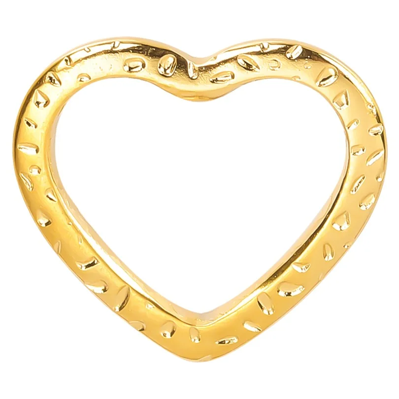 5 шт. DIY 316L Нержавеющая сталь 16x18 мм узор в горошек любовь цвет золото подвески для