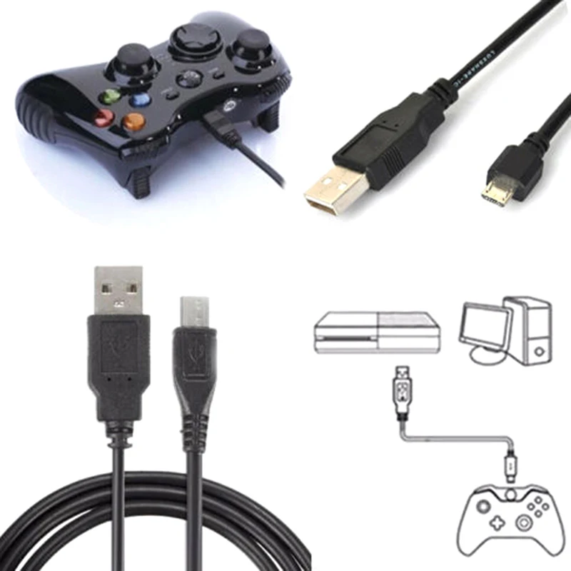 

Черный Micro Usb кабель для зарядки и передачи данных для контроллера PS4