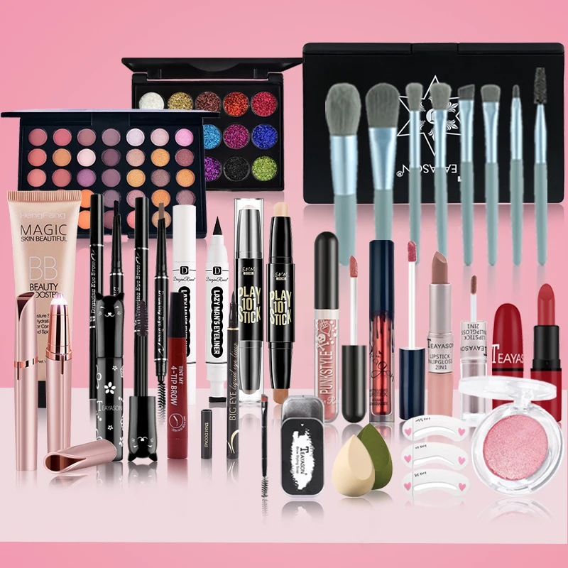 

20PCS Makeup Set for Face Foundation Eyebrow Pencil Mascara Eyeliner Eyeshadow Concealer Beauty Cosmetic Kit