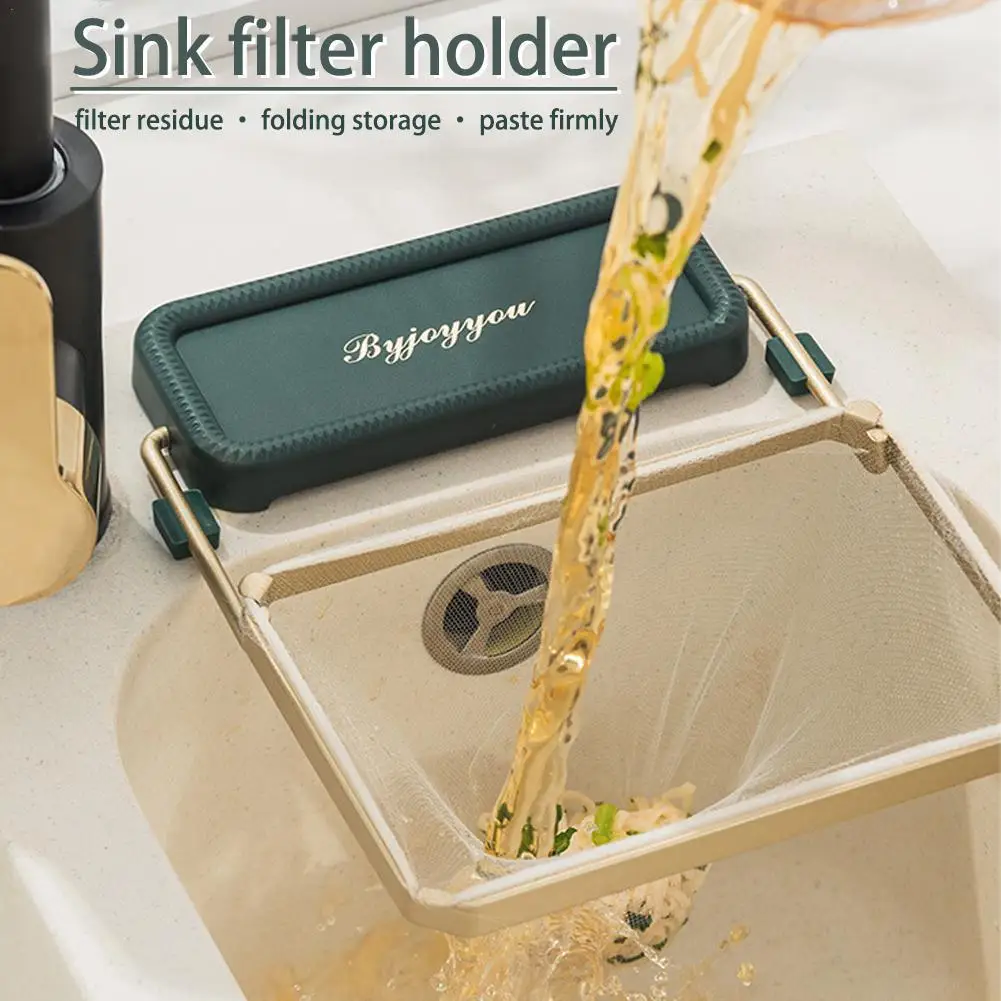 

Sink Filter Rack Kitchen Foldable Sink Strainer Mesh Bag Stand Waste Garbage Net Shelf Anti-Clogging Disposable Garbage Mesh Bag