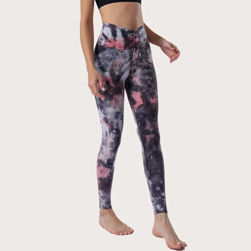 

High-rise hip lifting gym pants women's print camouflage sports leggings running yoga pants