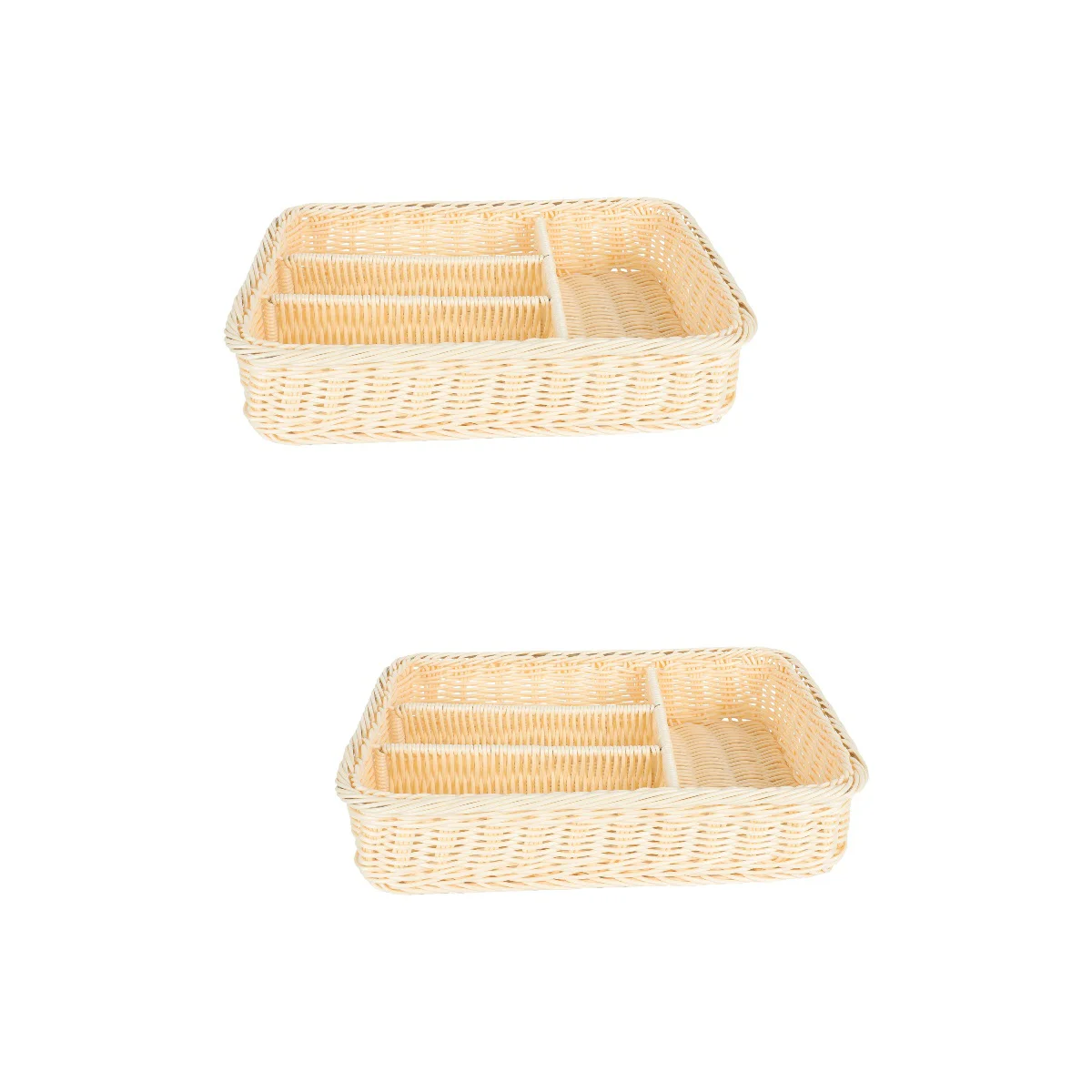 

Tray Storage Rattan Basket Organizer Cutlery Wicker Silverware Holder Woven Napkin Kitchen Tank Toilet Drawerflatware Towel