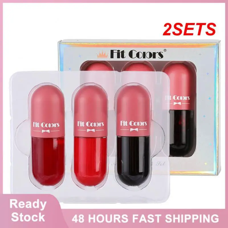 2 комплекта жидкая губная помада блеск мерцающий для губ набор увеличения объема