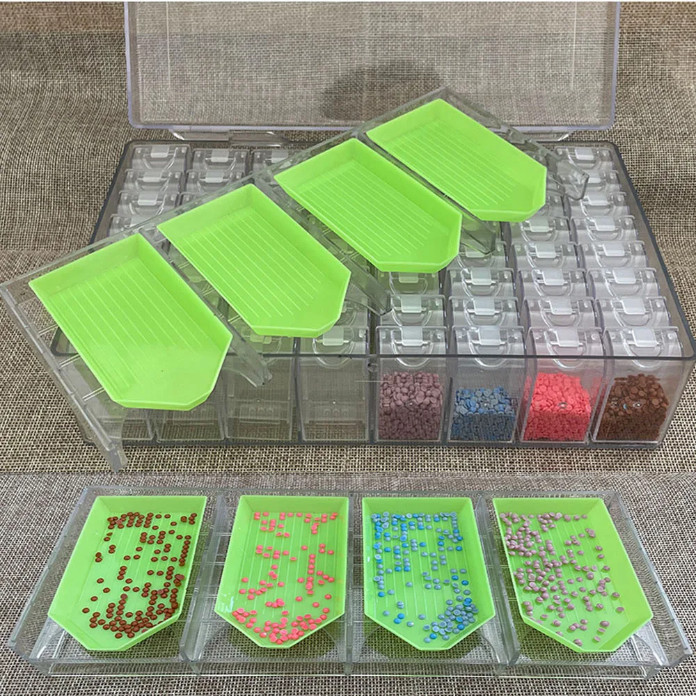 Большой органайзер для алмазной живописи с 8 держателями, 64 жилы