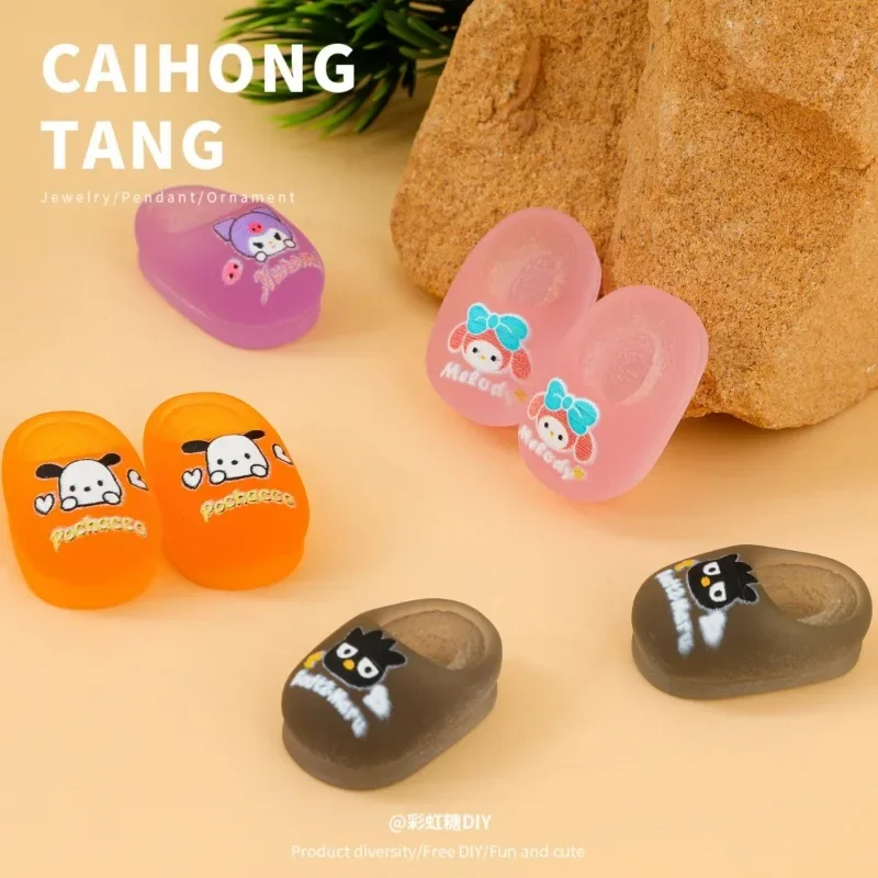 Новые тапочки Miniso Sanrios Kuromi Hello Kitty миниатюрные светящиеся аксессуары из смолы