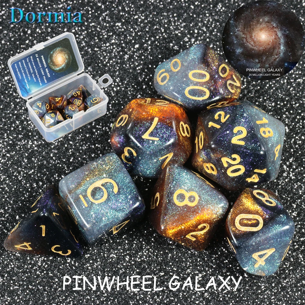 Universe Galaxy d&dgame Dice Set D4-D20 RPG Best Gifts 8 Colors for Choose board game TRPG dice