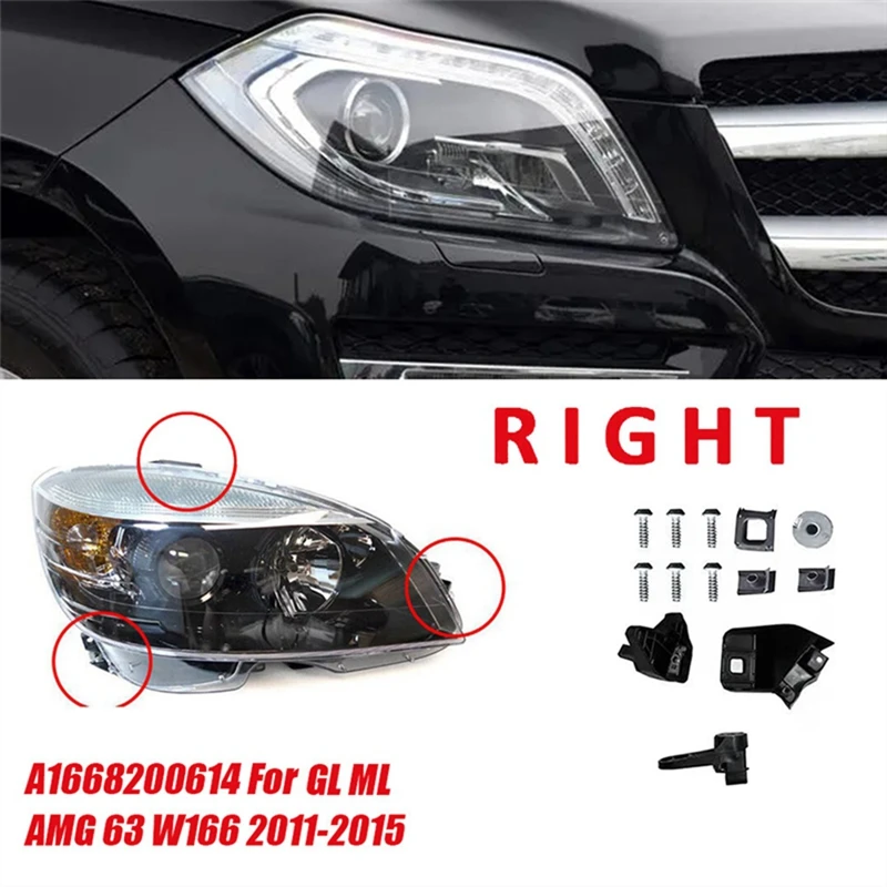 1 пара ремонтных кронштейнов передней фары RS для Mercedes-Benz GLS GL ML-Class W166 11-15 A 1668200514